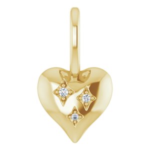 .01 CTW Natural Diamond Heart Charm/Pendant
