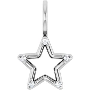 .03 CTW Natural Diamond Star Charm/Pendant