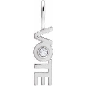 .03 CT Natural Diamond Vote Charm/Pendant
