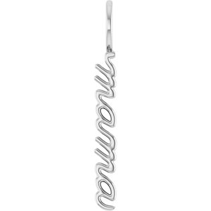 30.2x3.3 mm Vertical "Mama" Charm/Pendant