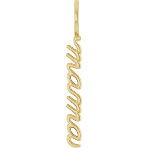 30.2x3.3 mm Vertical "Mama" Charm/Pendant