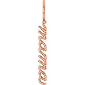 30.2x3.3 mm Vertical "Mama" Charm/Pendant