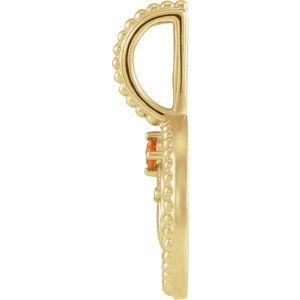 Natural Citrine & .005 CTW Natural Diamond Leo Charm/Pendant