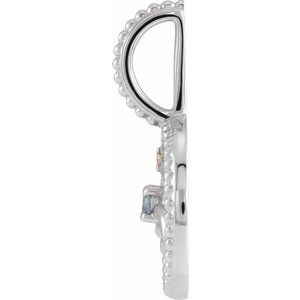 Natural Aquamarine & .0025 CTW Natural Diamond Cancer Charm/Pendant