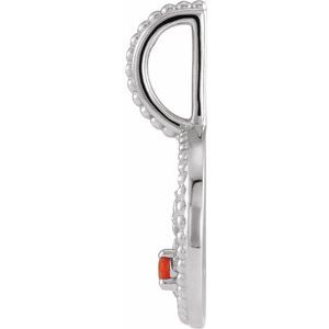 Natural Mexican Fire Opal & .0025 CTW Natural Diamond Taurus Charm/Pendant