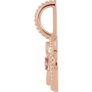Natural Rhodolite Garnet & .005 CTW Natural Diamond Pisces Charm/Pendant