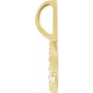 .07 CTW Natural Diamond Crescent Moon Charm/Pendant