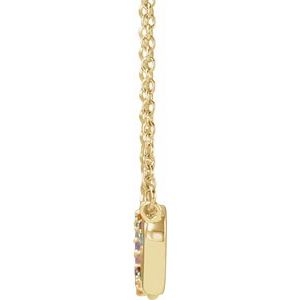 14K Yellow Natural Multi-Gemstone Rainbow 18" Necklace