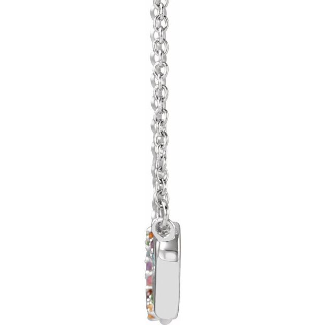 14K Yellow Natural Multi-Gemstone Rainbow 18" Necklace