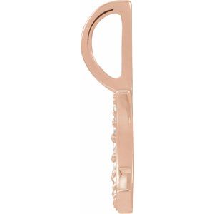 .07 CTW Natural Diamond Crescent Moon Charm/Pendant