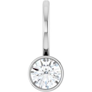 Platinum 1/5 CT Natural Diamond Charm/Pendant