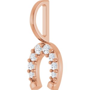 1/8 CTW Natural Diamond Horseshoe Charm/Pendant