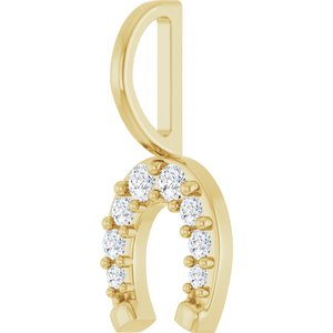 1/8 CTW Natural Diamond Horseshoe Charm/Pendant