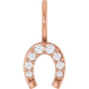1/8 CTW Natural Diamond Horseshoe Charm/Pendant