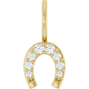 1/8 CTW Natural Diamond Horseshoe Charm/Pendant