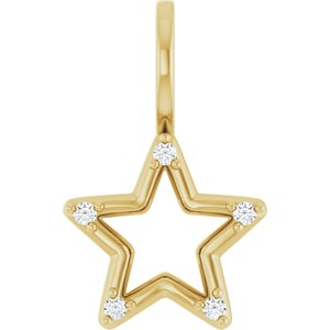 .03 CTW Natural Diamond Star Charm/Pendant