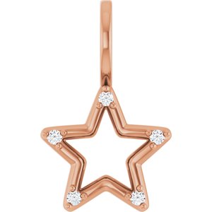 .03 CTW Natural Diamond Star Charm/Pendant