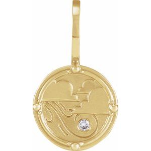 .015 CT Natural Diamond Air Element Charm/Pendant