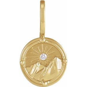 .015 CT Natural Diamond Earth Element Charm/Pendant