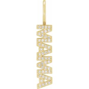 1/10 CTW Natural Diamond Mama Charm/Pendant