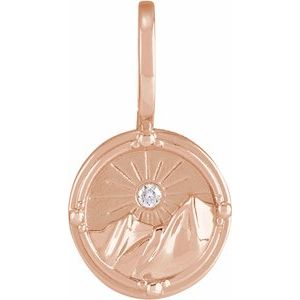 .015 CT Natural Diamond Earth Element Charm/Pendant