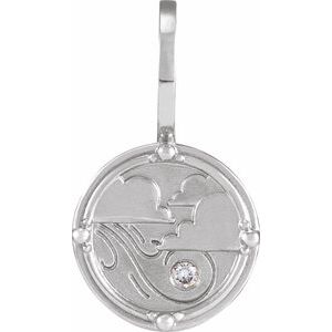 .015 CT Natural Diamond Air Element Charm/Pendant