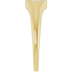 14K Yellow 1/8 CTW Natural Diamond Pave Signet Ring