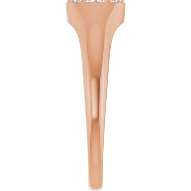 14K Yellow 1/8 CTW Natural Diamond Pave Signet Ring