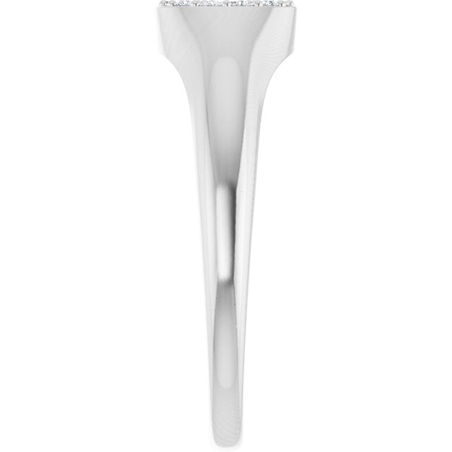 14K Yellow 1/8 CTW Natural Diamond Pave Signet Ring