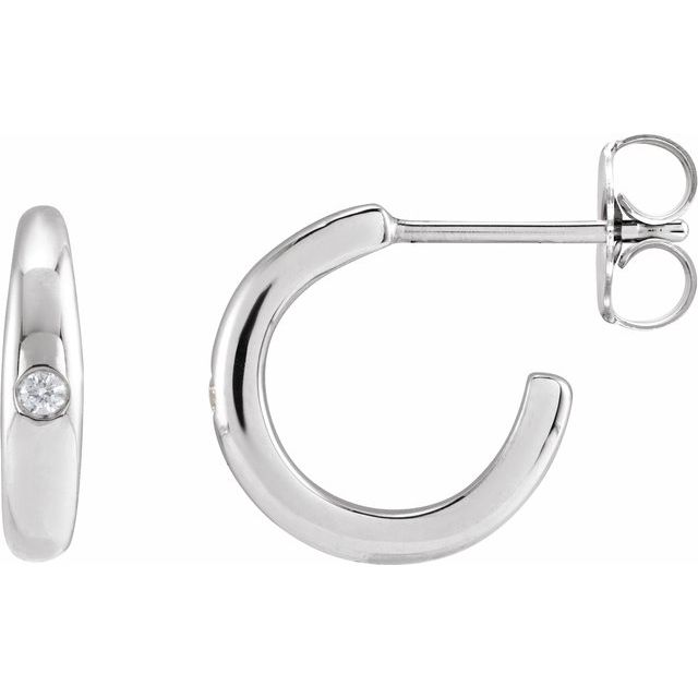 14K Yellow .03 CTW Natural Diamond 12 mm Hoop Earrings