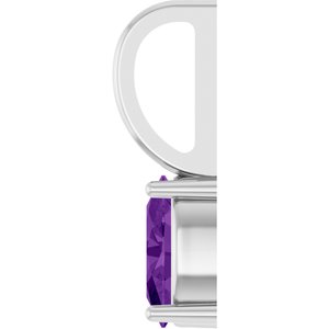 6x4 mm Natural Amethyst Charm/Pendant