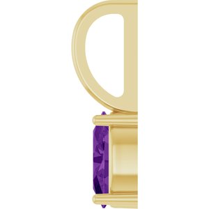 6x4 mm Natural Amethyst Charm/Pendant