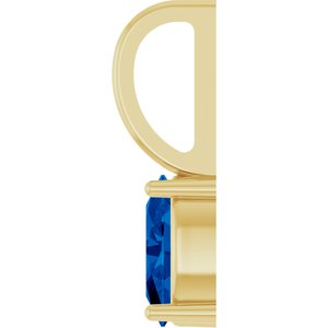 6x4 mm Lab-Grown Blue Sapphire Charm/Pendant