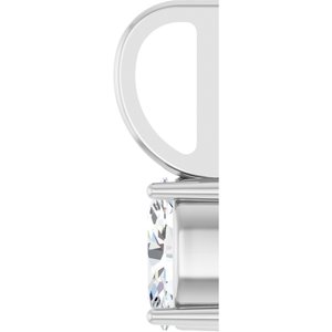6x4 mm Natural White Sapphire Charm/Pendant