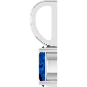 6x4 mm Lab-Grown Blue Sapphire Charm/Pendant