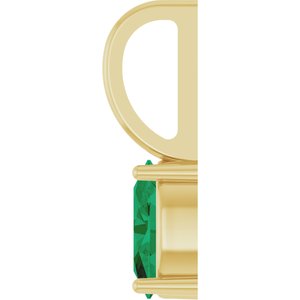 6x4 mm Lab-Grown Emerald Charm/Pendant