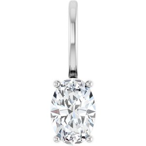 6x4 mm Natural White Sapphire Charm/Pendant