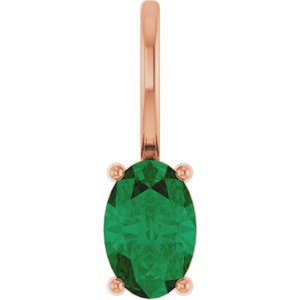 6x4 mm Natural Emerald Charm/Pendant