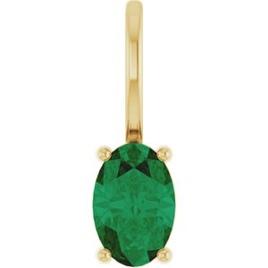 6x4 mm Natural Emerald Charm/Pendant
