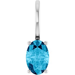 6x4 mm Natural Aquamarine Charm/Pendant