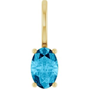 6x4 mm Natural Aquamarine Charm/Pendant