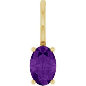 6x4 mm Natural Amethyst Charm/Pendant