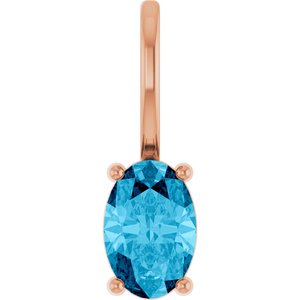 6x4 mm Natural Aquamarine Charm/Pendant