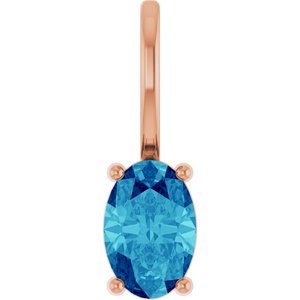 6x4 mm Natural Blue Zircon Charm/Pendant