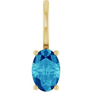 6x4 mm Natural Blue Zircon Charm/Pendant
