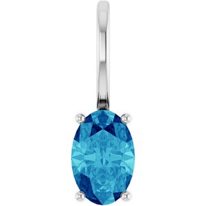 6x4 mm Natural Blue Zircon Charm/Pendant