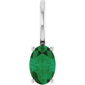 6x4 mm Lab-Grown Emerald Charm/Pendant