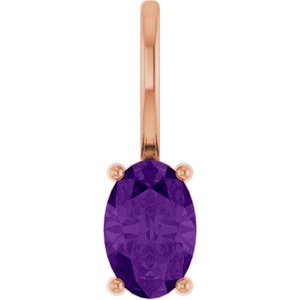 6x4 mm Natural Amethyst Charm/Pendant