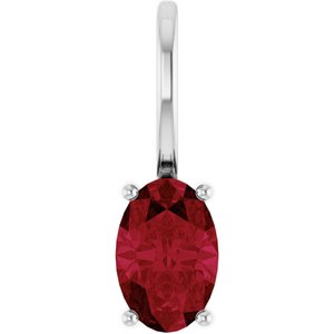 6x4 mm Lab-Grown Ruby Charm/Pendant