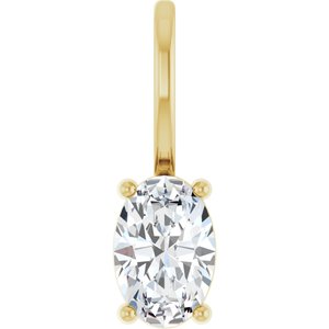 6x4 mm Natural White Sapphire Charm/Pendant